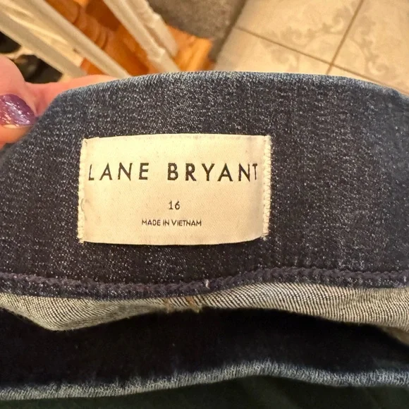 NWOT-Lane Bryant Dark Blue High Rise Pull On Skinny fit jeans - Picture 7 of 9